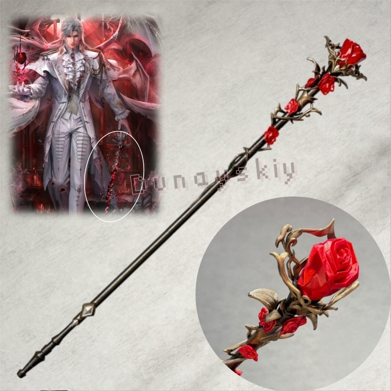 Detachable Cosplay Prop - Sylus Personel Gümüş Kanat Şeytan Kırmızı